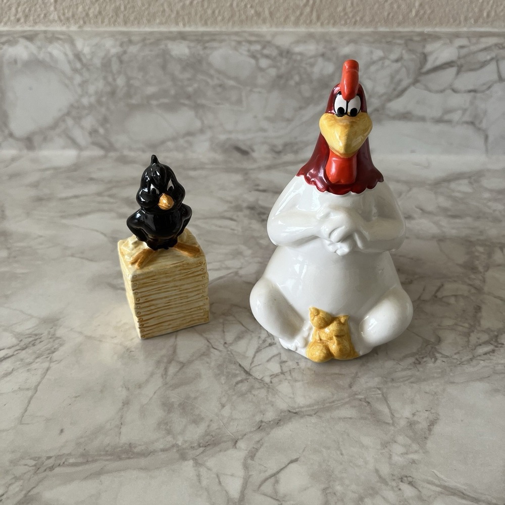 Foghorn Leghorn & Henry Hawk Salt & Pepper Shakers 1993 Looney Tunes Vintage